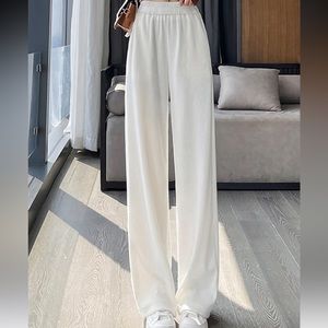 Ribbed High waisted Wide Leg Pants
